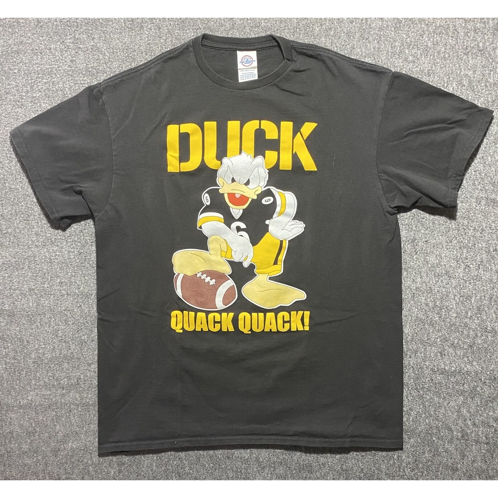 Donald Duck Vintage Steelers Delta Tag Shirt Disney NFL Football 90s Y2K Size L